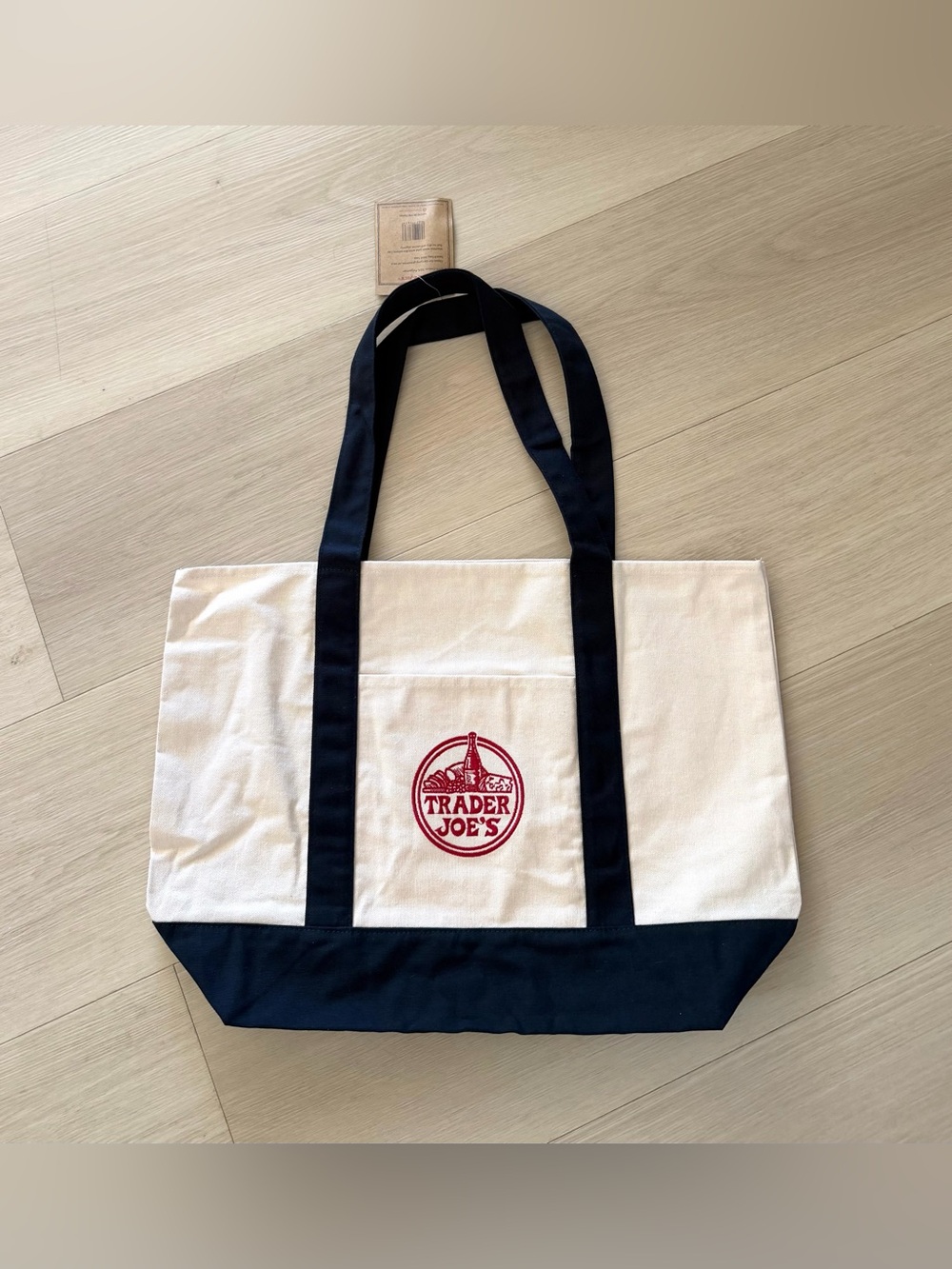 Trader Joe’s Canvas Reusable Tote Carry Large Eco Shopping Bag 15x20 New